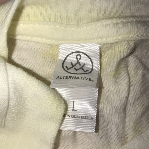 White and yellow tie dye alternative crop tee - Picture 2 of 2